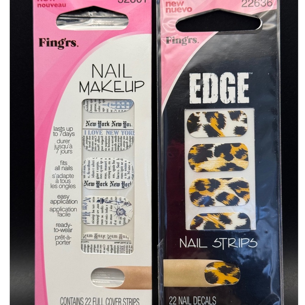 Fingrs Nail Makeup French Manicure & Edge Nail‎ Strips Leopard Print